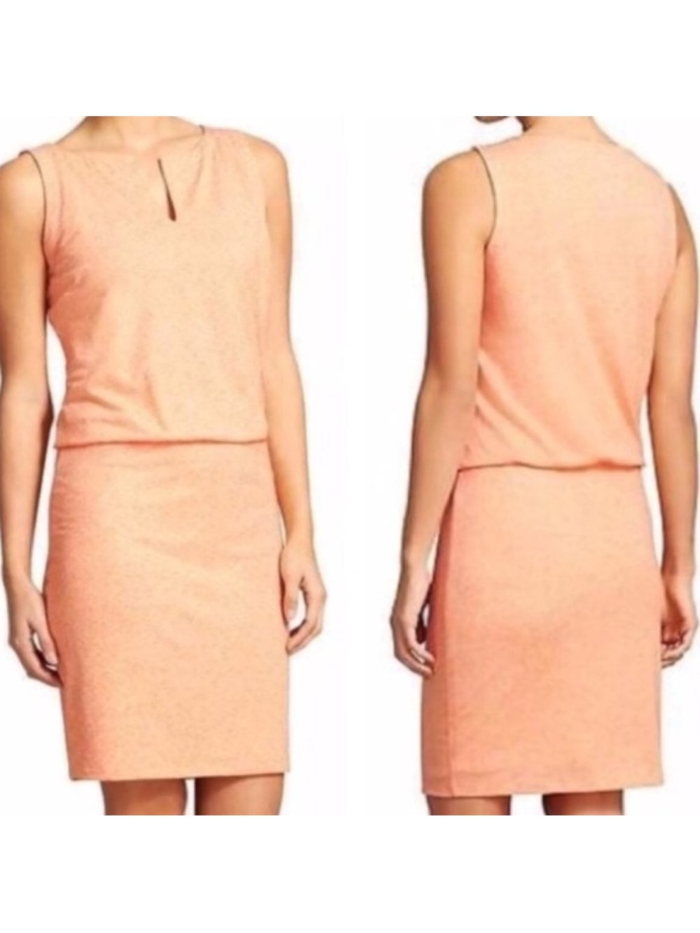 ATHLETA Vida Soft Knit Dress Linen Blend in Orange Tiger Lily Large